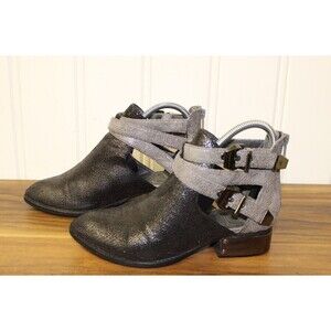 Vintage Everly-PL by Jeffrey Campbell Boots Western Black‎ Metallic Size 6.5
